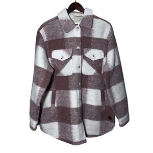 Roots Plaid Wool Blend Shacket Size XL Oversized